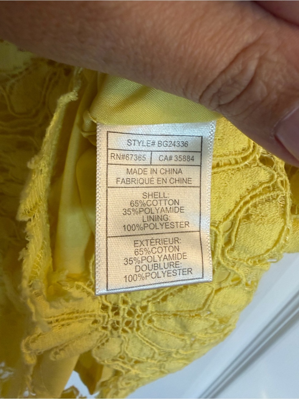 BB Dakota Yellow Floral Lace Sleeveless Top – Size S - Picture 7 of 9